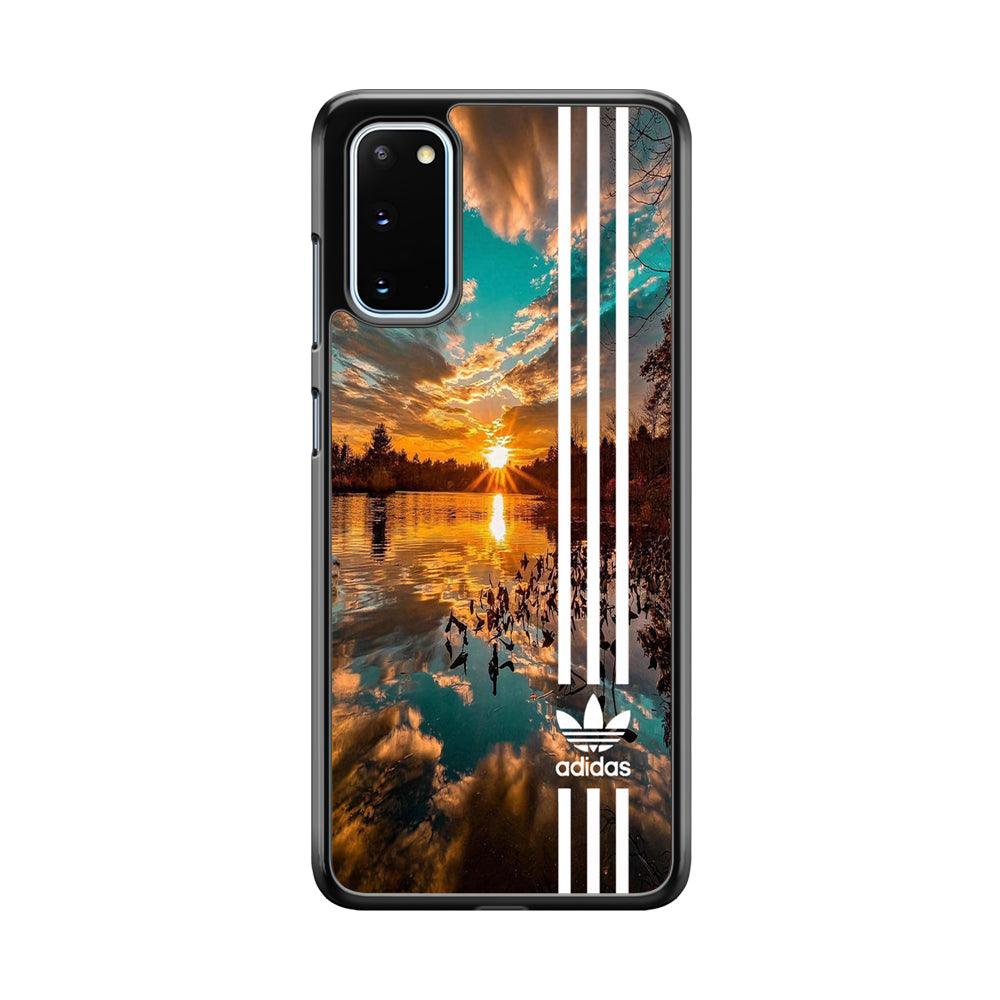 Adidas Line and Sunset Samsung Galaxy S20 Case-Rubber Black (2D Case)-Oxvistore
