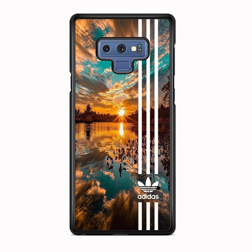 Adidas Line and Sunset Samsung Galaxy Note 9 Case-Rubber Black (2D Case)-Oxvistore