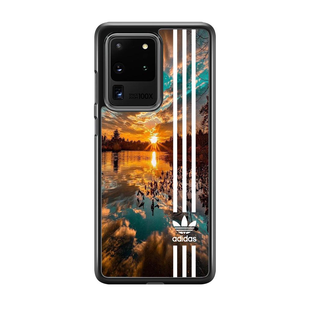 Adidas Line and Sunset Samsung Galaxy S20 Ultra Case-Rubber Black (2D Case)-Oxvistore