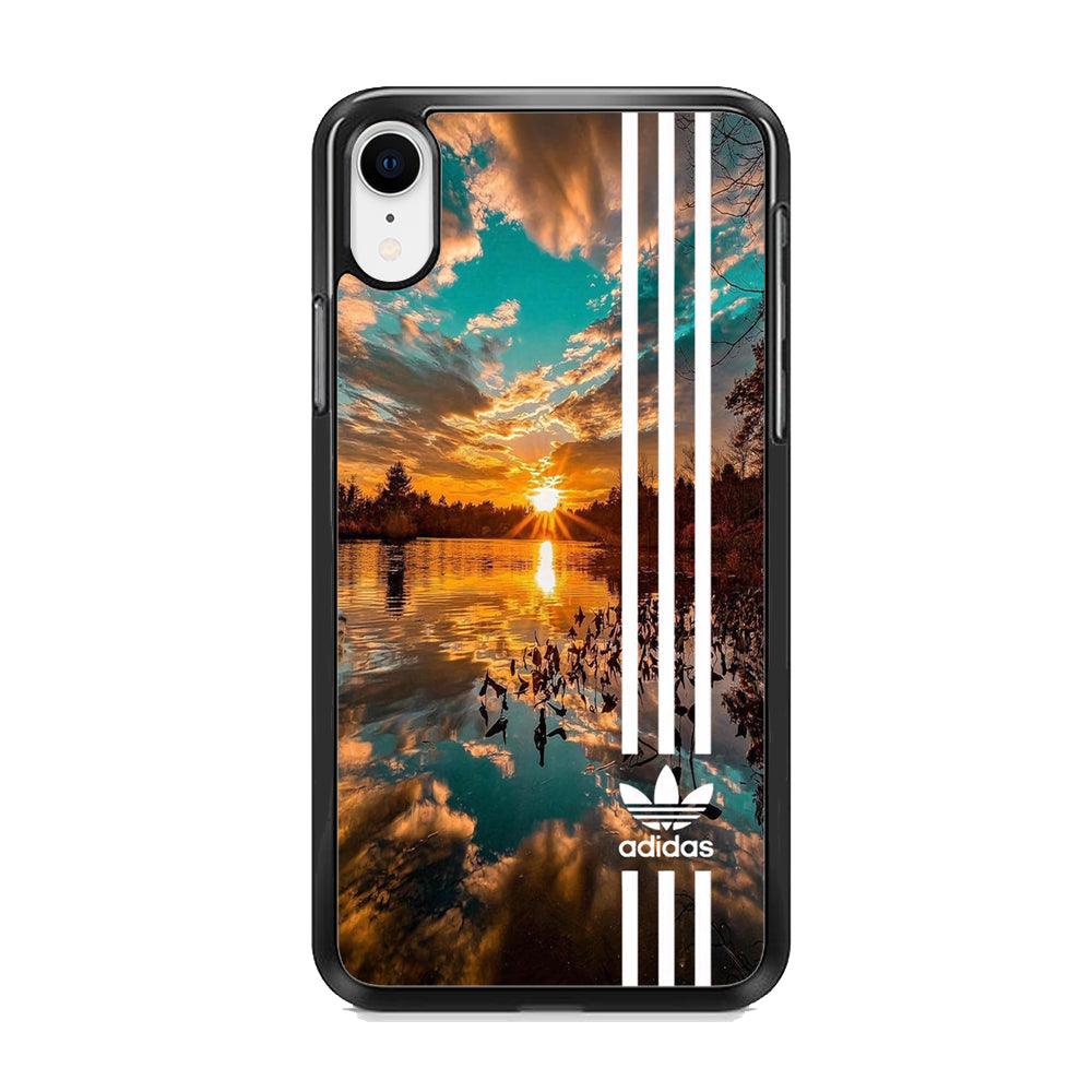 Adidas Line and Sunset iPhone XR Case-Rubber Black (2D Case)-Oxvistore