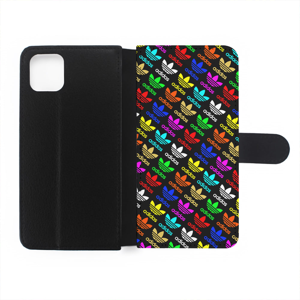 Adidas Logo Colorful Pattern Flip Wallet Phone Case