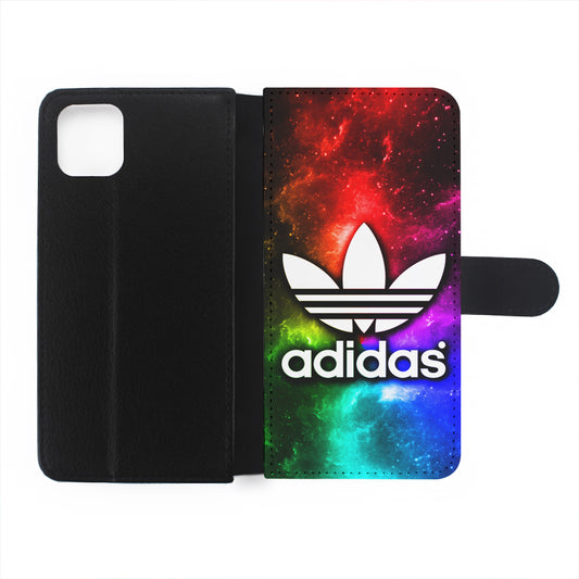 Adidas Logo Colours in Space Flip Wallet Phone Case