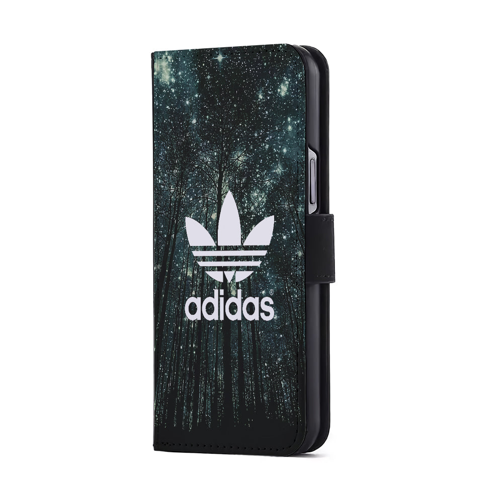 Adidas Logo Night Forest Flip Wallet Phone Case