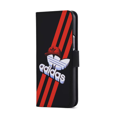 Adidas Logo Stripe Red Hat Flip Wallet Phone Case