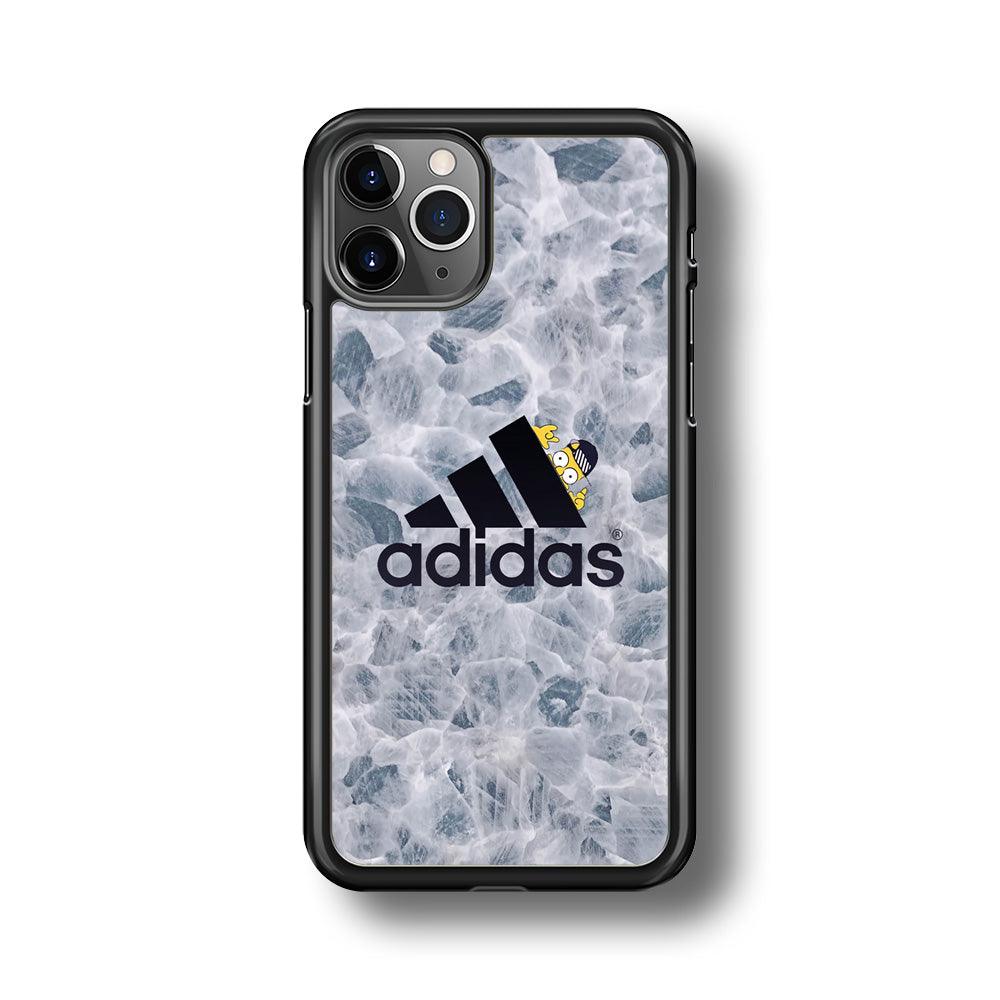 Adidas Logo with Simpson iPhone 11 Pro Max Case-Rubber Black (2D Case)-Oxvistore
