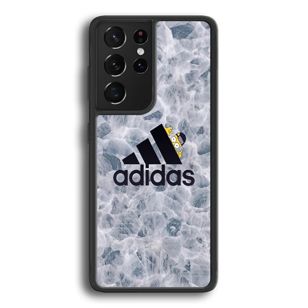 Adidas Logo with Simpson Samsung Galaxy S22 Ultra Case-Rubber Black (2D Case)-Oxvistore