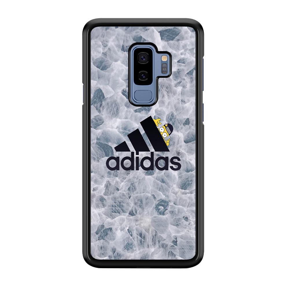 Adidas Logo with Simpson Samsung Galaxy S9 Plus Case-Rubber Black (2D Case)-Oxvistore
