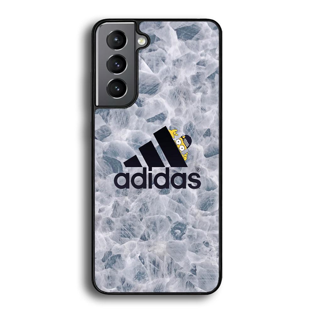Adidas Logo with Simpson Samsung Galaxy S21 Case-Rubber Black (2D Case)-Oxvistore