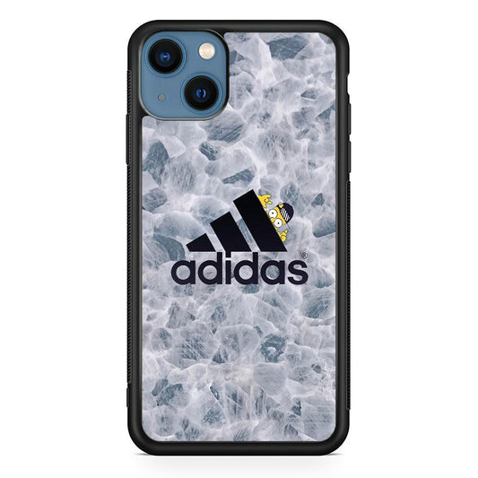 Adidas Logo with Simpson iPhone 14 Case-Rubber Black (2D Case)-Oxvistore