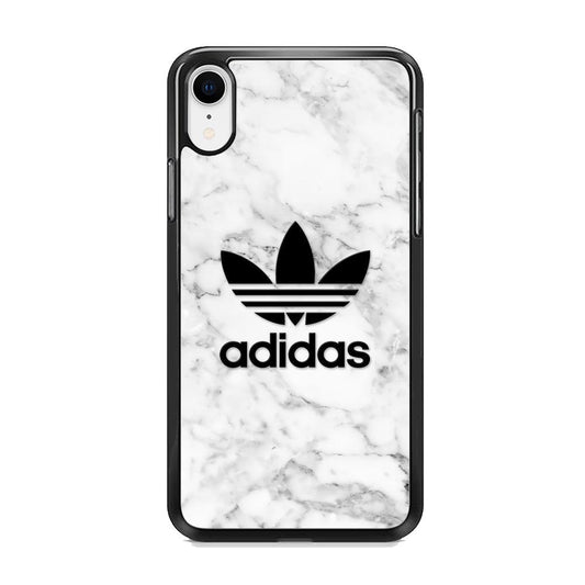 Adidas Marble Backdrop iPhone XR Case-Rubber Black (2D Case)-Oxvistore