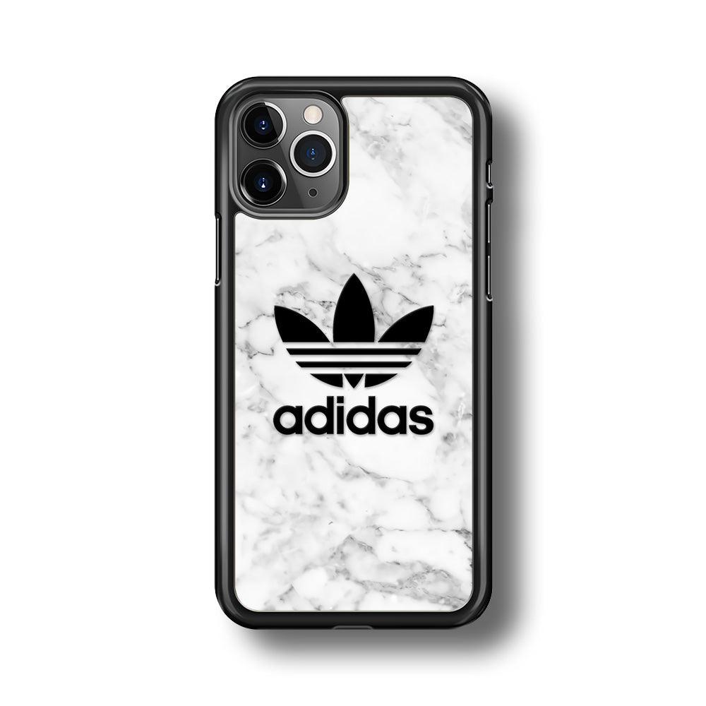 Adidas Marble Backdrop iPhone 11 Pro Max Case-Rubber Black (2D Case)-Oxvistore