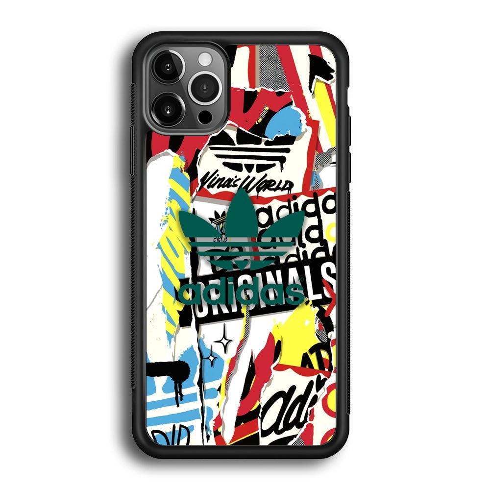 Adidas Paper Brand iPhone 12 Pro Max Case-Rubber Black (2D Case)-Oxvistore