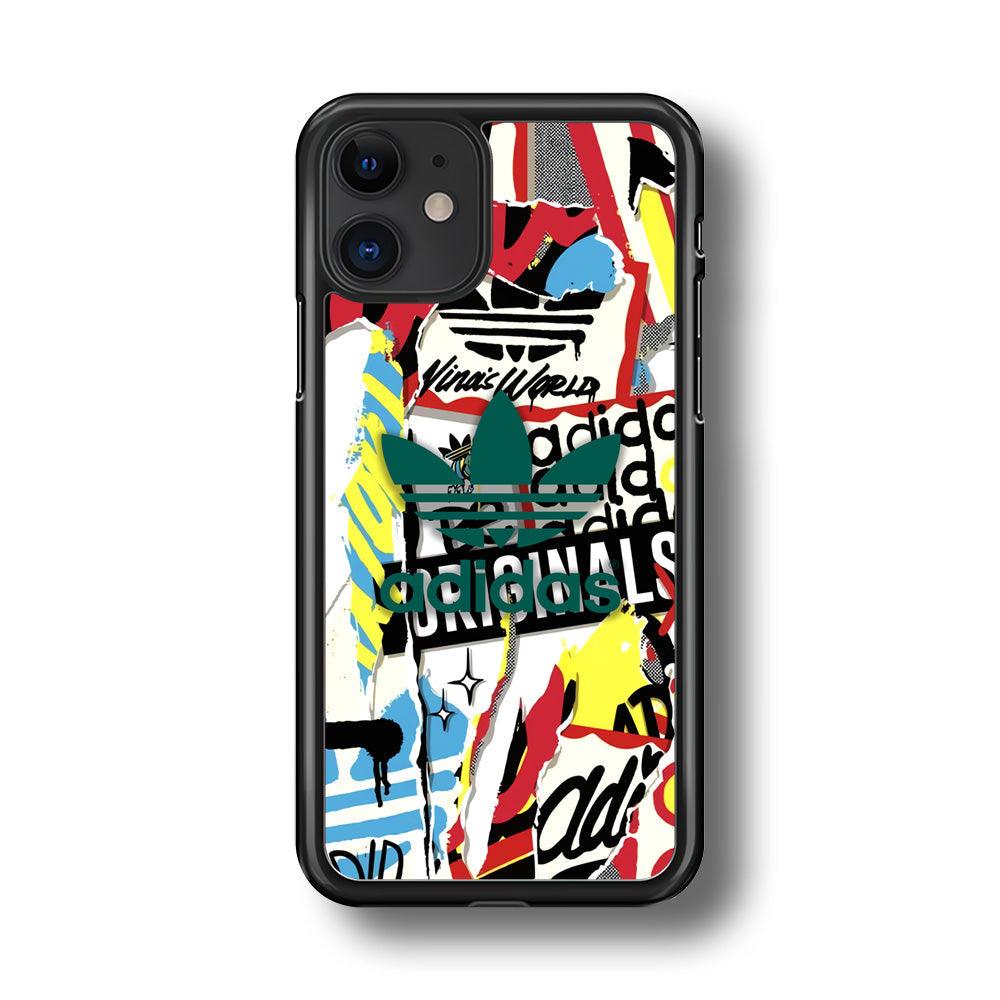 Adidas Paper Brand iPhone 11 Case-Rubber Black (2D Case)-Oxvistore