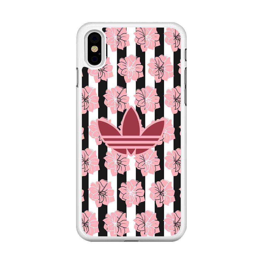 Adidas Pink Flowers iPhone X Case-Oxvistore