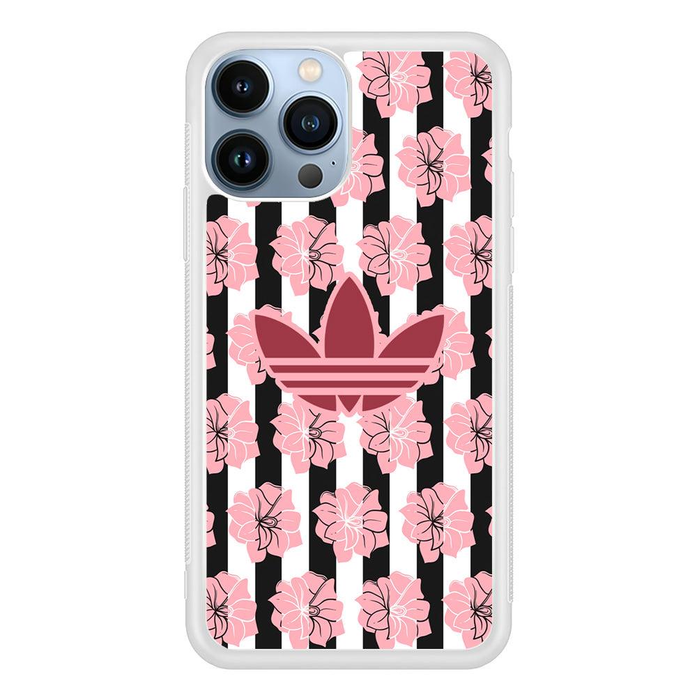 Adidas Pink Flowers iPhone 15 Pro Case-Oxvistore