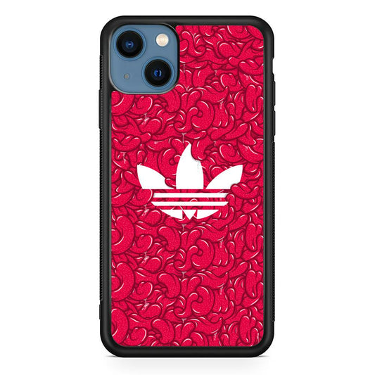 Adidas Red Tongue iPhone 14 Case-Rubber Black (2D Case)-Oxvistore
