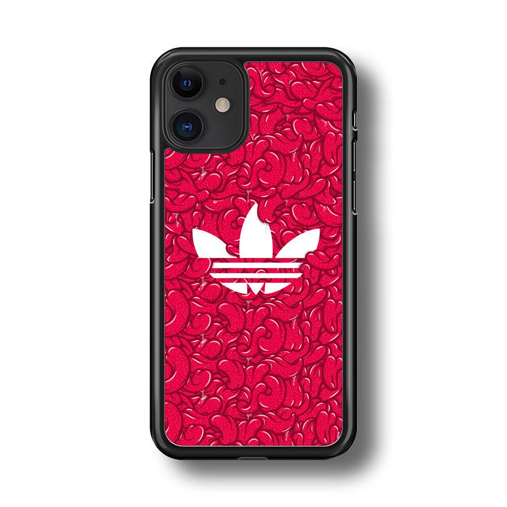 Adidas Red Tongue iPhone 11 Case-Rubber Black (2D Case)-Oxvistore