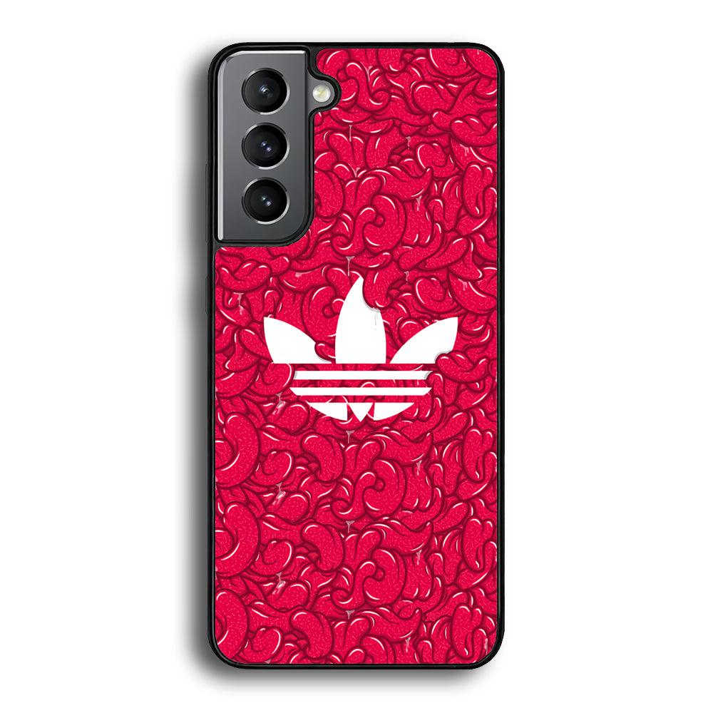 Adidas Red Tongue Samsung Galaxy S24 Case-Rubber Black (2D Case)-Oxvistore