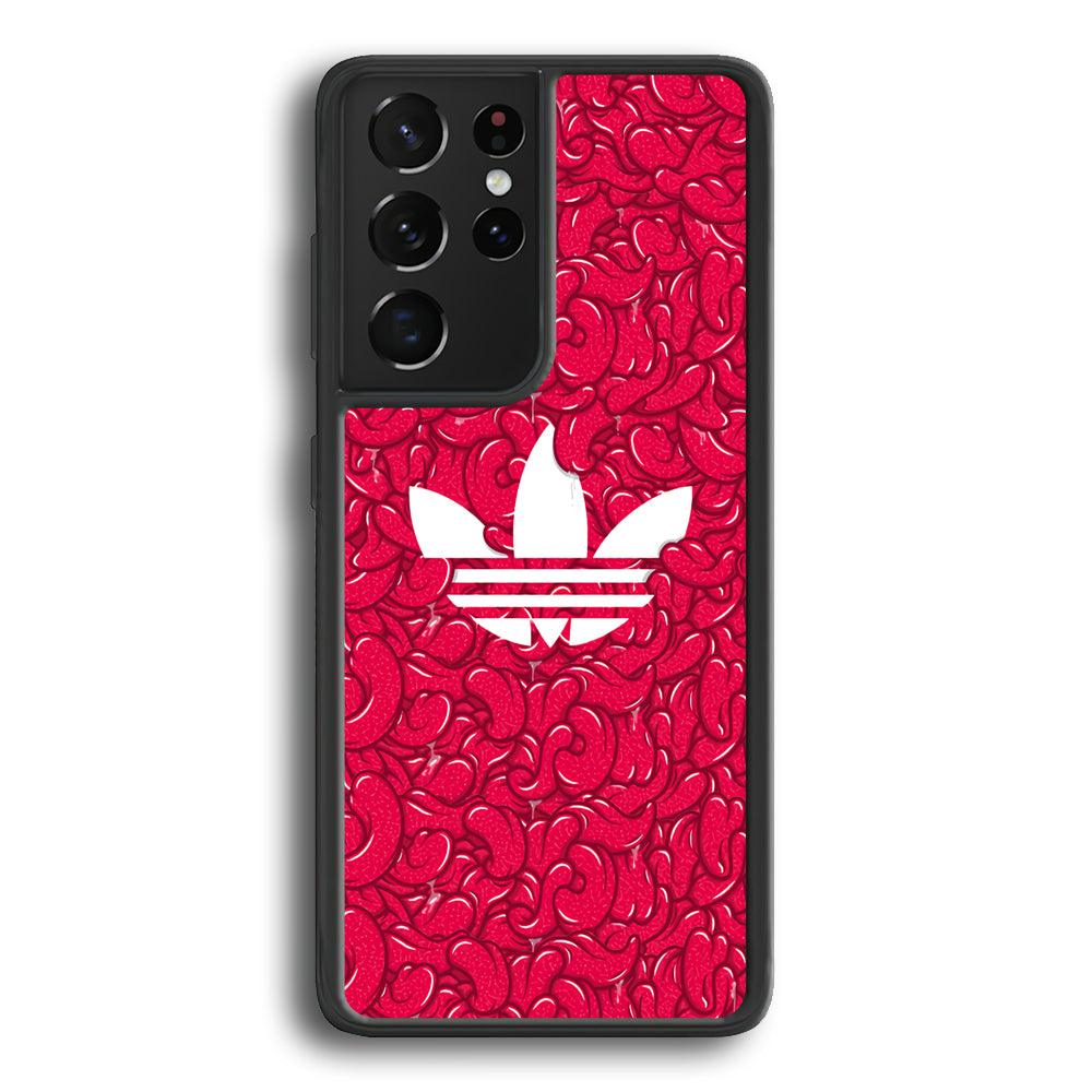 Adidas Red Tongue Samsung Galaxy S21 Ultra Case-Rubber Black (2D Case)-Oxvistore