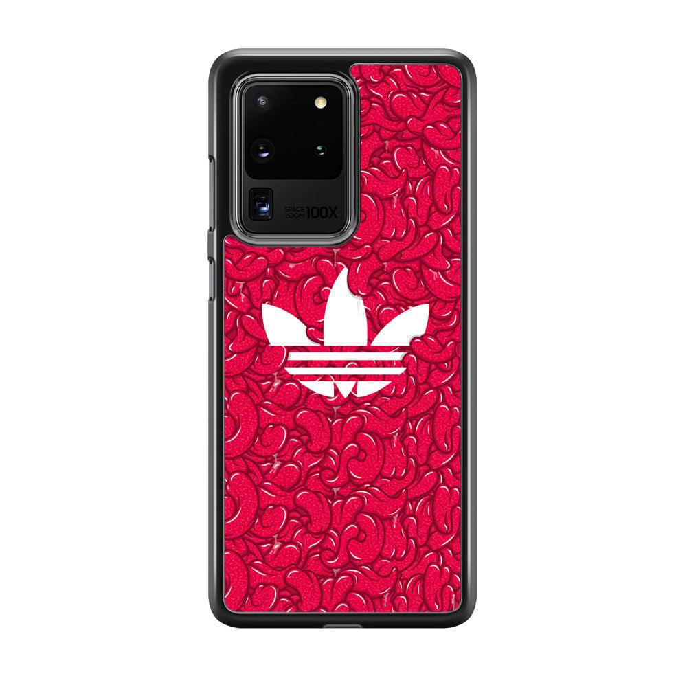 Adidas Red Tongue Samsung Galaxy S20 Ultra Case-Rubber Black (2D Case)-Oxvistore