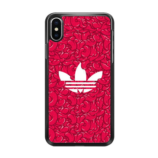 Adidas Red Tongue iPhone XS MAX Case-Rubber Black (2D Case)-Oxvistore