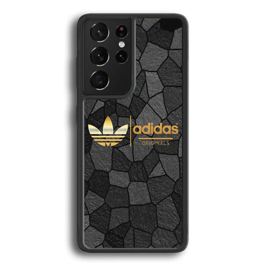 Adidas Rock Patern Samsung Galaxy S23 Ultra Case-Rubber Black (2D Case)-Oxvistore