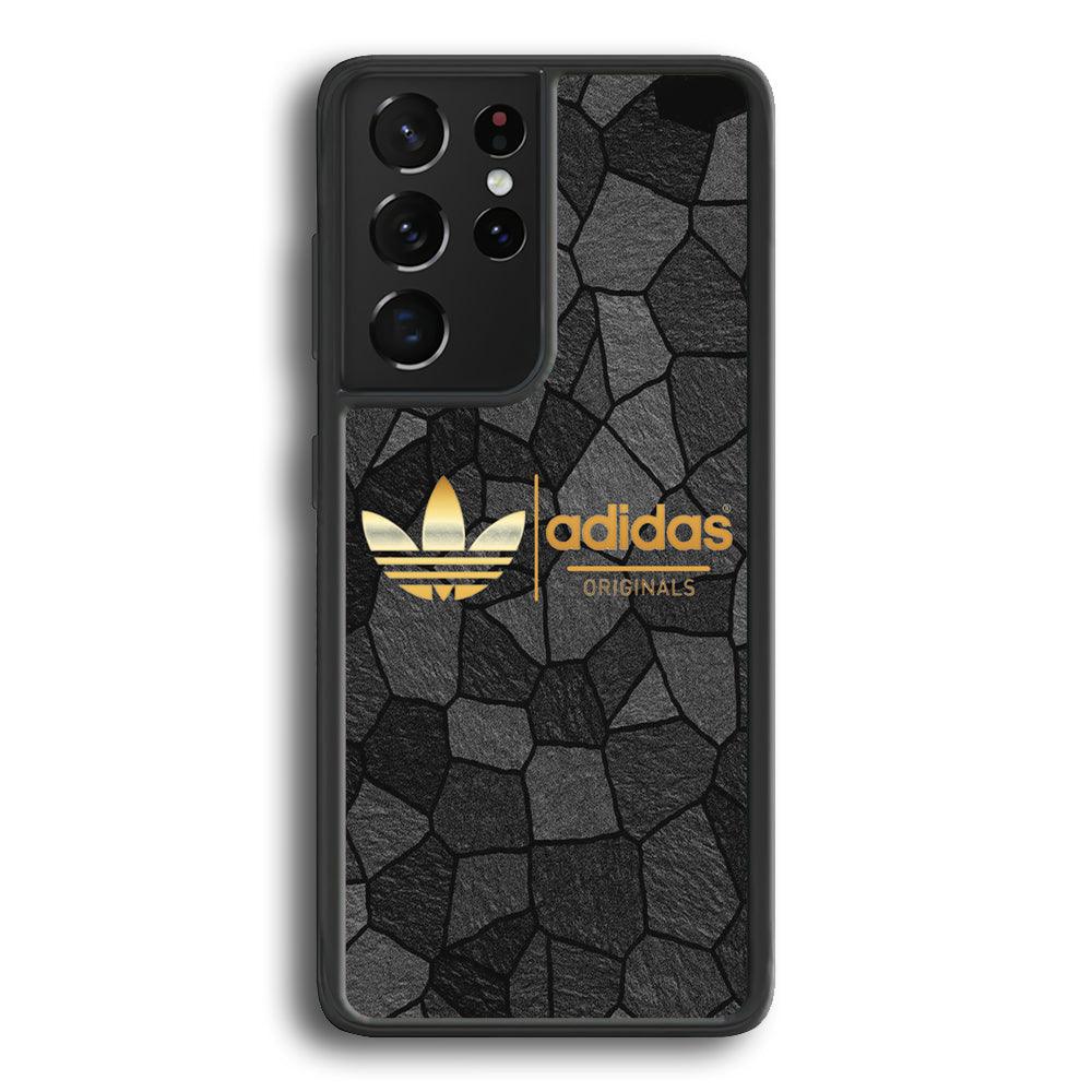 Adidas Rock Patern Samsung Galaxy S22 Ultra Case-Rubber Black (2D Case)-Oxvistore