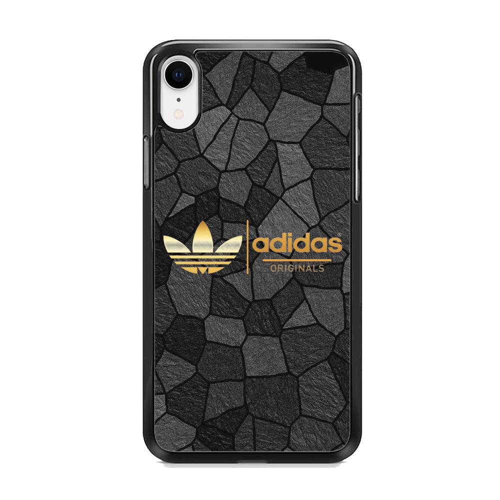 Adidas Rock Patern iPhone XR Case-Rubber Black (2D Case)-Oxvistore