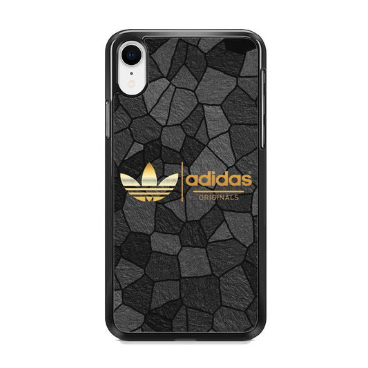 Adidas Rock Patern iPhone XR Case-Rubber Black (2D Case)-Oxvistore