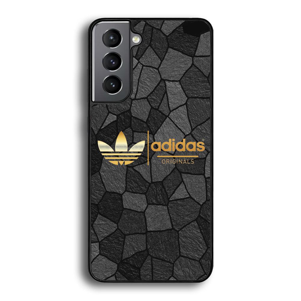 Adidas Rock Patern Samsung Galaxy S24 Case-Rubber Black (2D Case)-Oxvistore