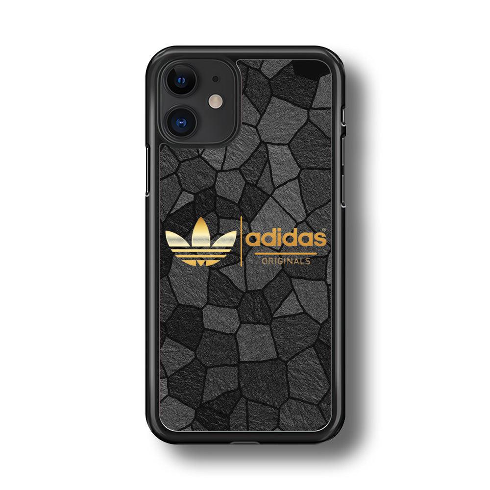 Adidas Rock Patern iPhone 11 Case-Rubber Black (2D Case)-Oxvistore