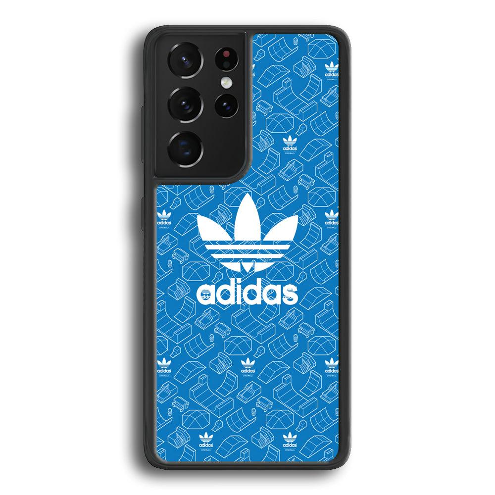Adidas Skatepark Silhouette Patern Samsung Galaxy S23 Ultra Case-Rubber Black (2D Case)-Oxvistore