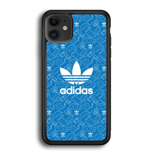 Adidas Skatepark Silhouette Patern iPhone 12 Case-Rubber Black (2D Case)-Oxvistore