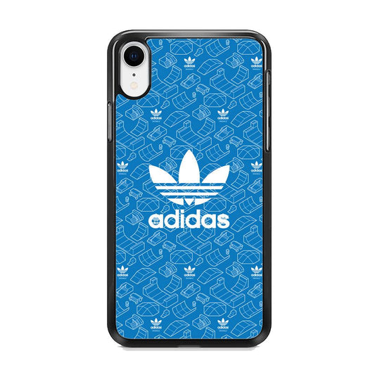Adidas Skatepark Silhouette Patern iPhone XR Case-Rubber Black (2D Case)-Oxvistore