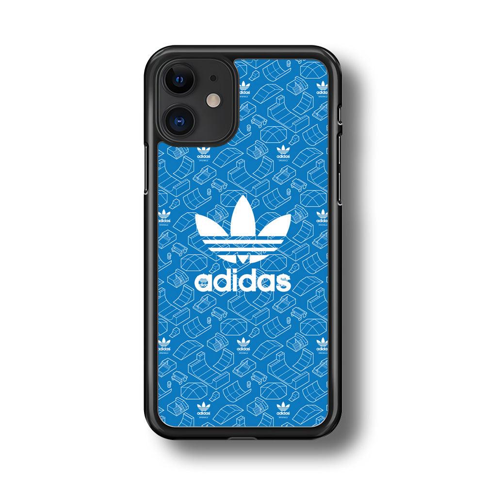 Adidas Skatepark Silhouette Patern iPhone 11 Case-Rubber Black (2D Case)-Oxvistore