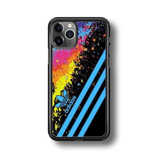Adidas Stripe Paint iPhone 11 Pro Max Case-Rubber Black (2D Case)-Oxvistore
