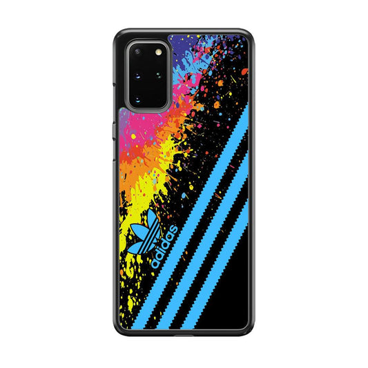 Adidas Stripe Paint Samsung Galaxy S20 Plus Case-Rubber Black (2D Case)-Oxvistore