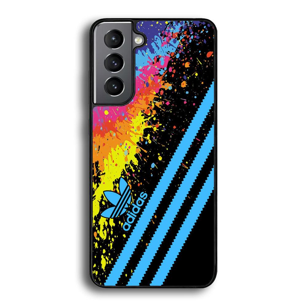 Adidas Stripe Paint Samsung Galaxy S24 Plus Case-Rubber Black (2D Case)-Oxvistore