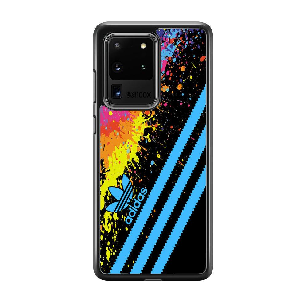 Adidas Stripe Paint Samsung Galaxy S20 Ultra Case-Rubber Black (2D Case)-Oxvistore