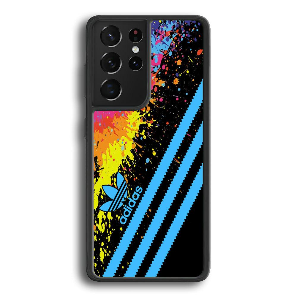 Adidas Stripe Paint Samsung Galaxy S24 Ultra Case-Rubber Black (2D Case)-Oxvistore