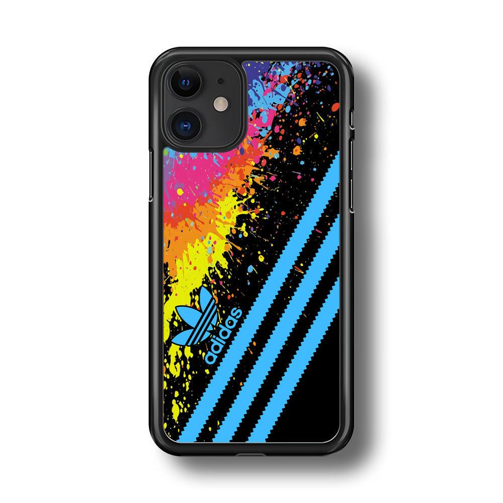Adidas Stripe Paint iPhone 11 Case-Rubber Black (2D Case)-Oxvistore