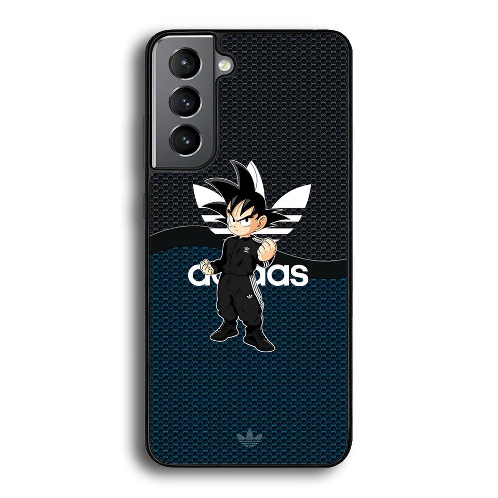Adidas Suit with Goku Fight Mode Samsung Galaxy S22 Plus Case-Rubber Black (2D Case)-Oxvistore