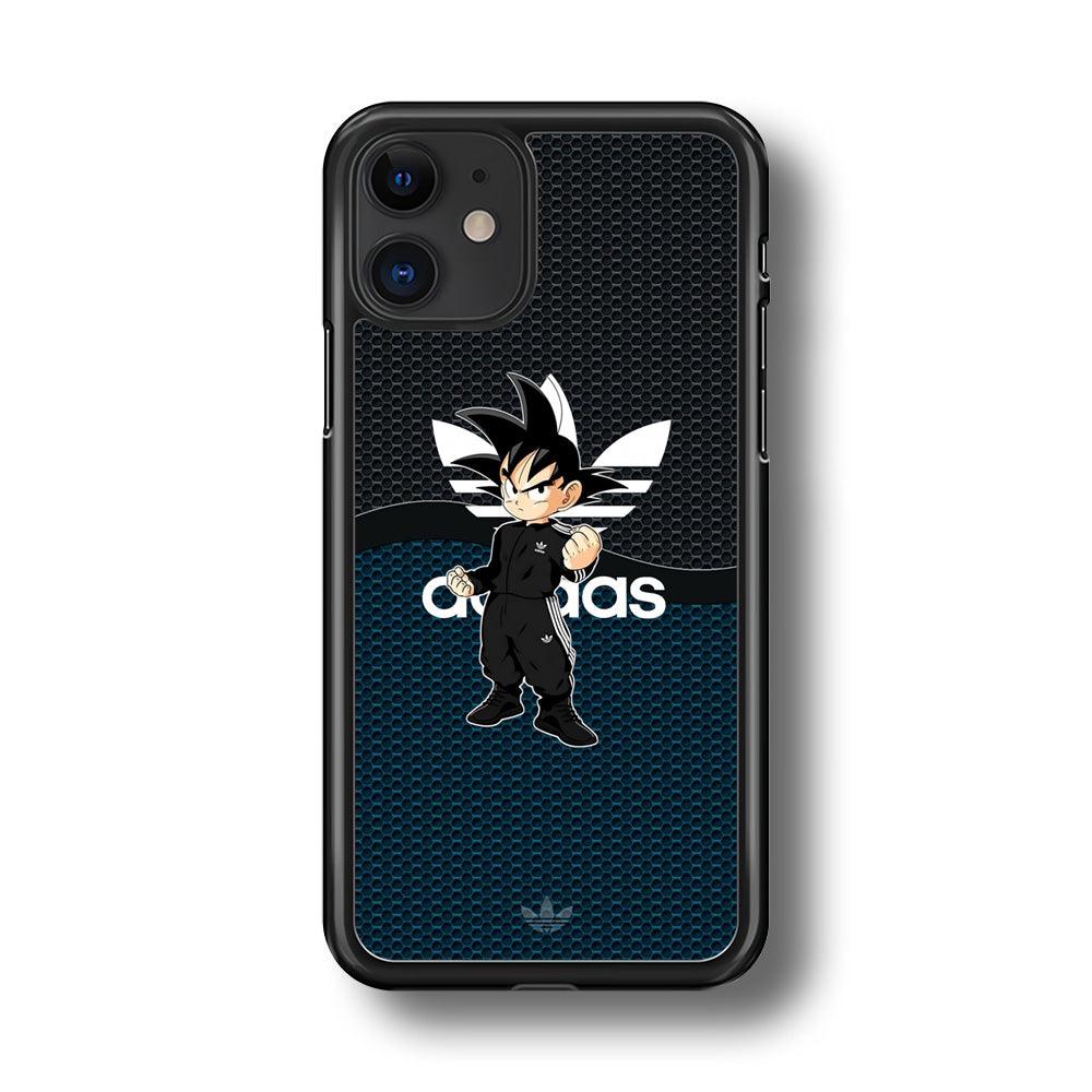 Adidas Suit with Goku Fight Mode iPhone 11 Case-Rubber Black (2D Case)-Oxvistore