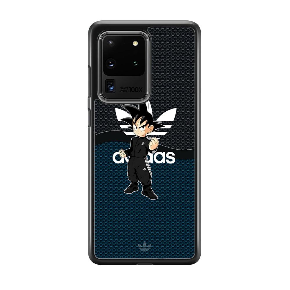 Adidas Suit with Goku Fight Mode Samsung Galaxy S20 Ultra Case-Rubber Black (2D Case)-Oxvistore