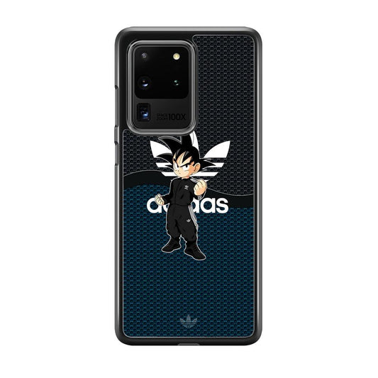 Adidas Suit with Goku Fight Mode Samsung Galaxy S20 Ultra Case-Rubber Black (2D Case)-Oxvistore