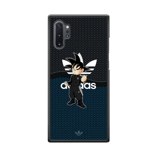Adidas Suit with Goku Fight Mode Samsung Galaxy Note 10 Plus Case-Rubber Black (2D Case)-Oxvistore