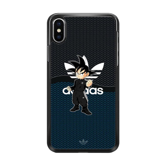 Adidas Suit with Goku Fight Mode iPhone XS MAX Case-Rubber Black (2D Case)-Oxvistore