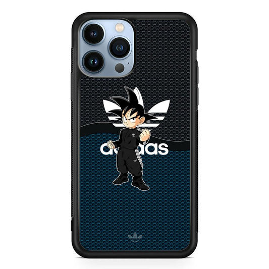 Adidas Suit with Goku Fight Mode iPhone 13 Pro Max Case-Rubber Black (2D Case)-Oxvistore