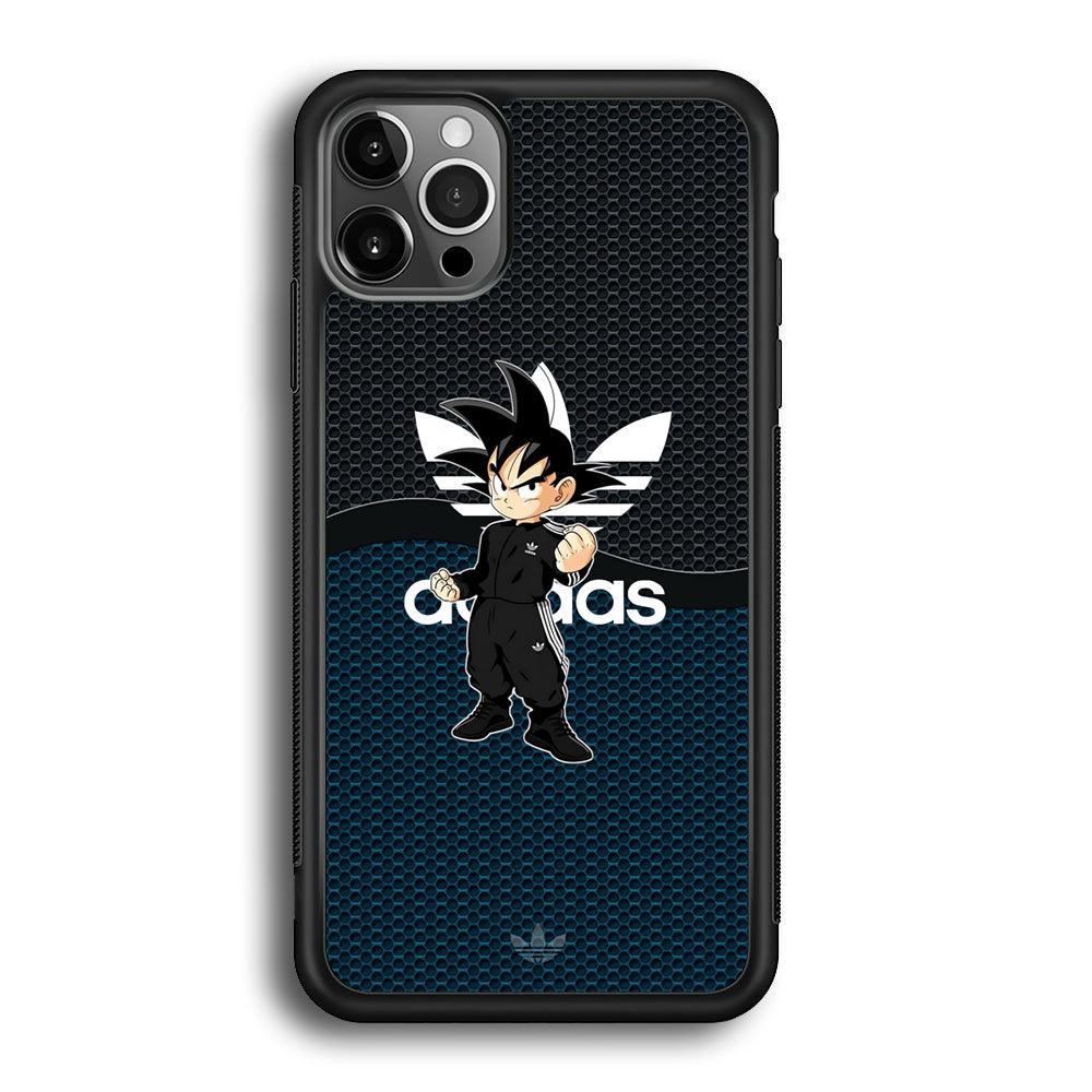 Adidas Suit with Goku Fight Mode iPhone 12 Pro Max Case-Rubber Black (2D Case)-Oxvistore