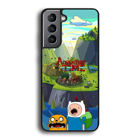 Adventure Time Arrived at Home Samsung Galaxy S23 Case-Rubber Black (2D Case)-Oxvistore